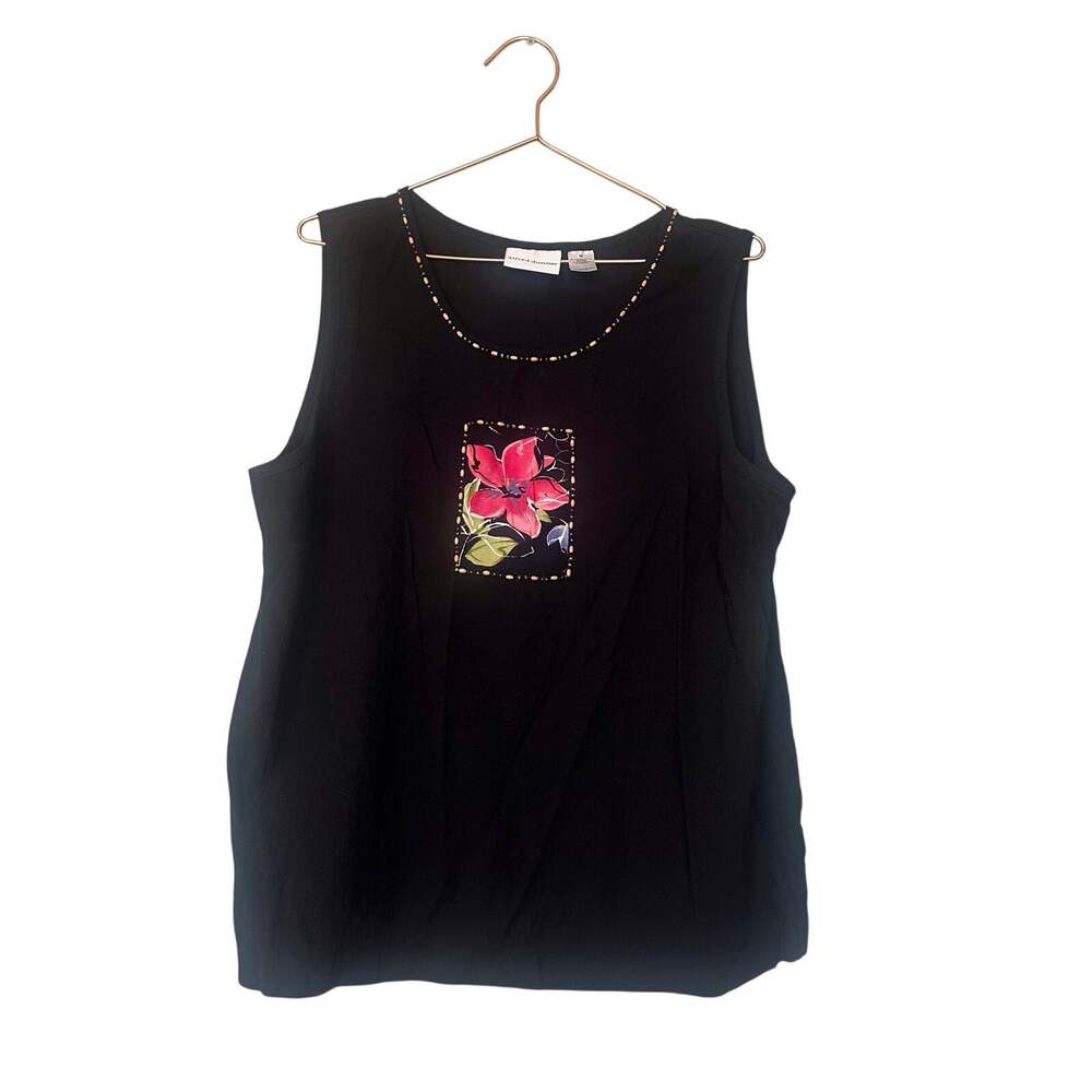 Alfred Dunner sleeveless beaded floral top size 16